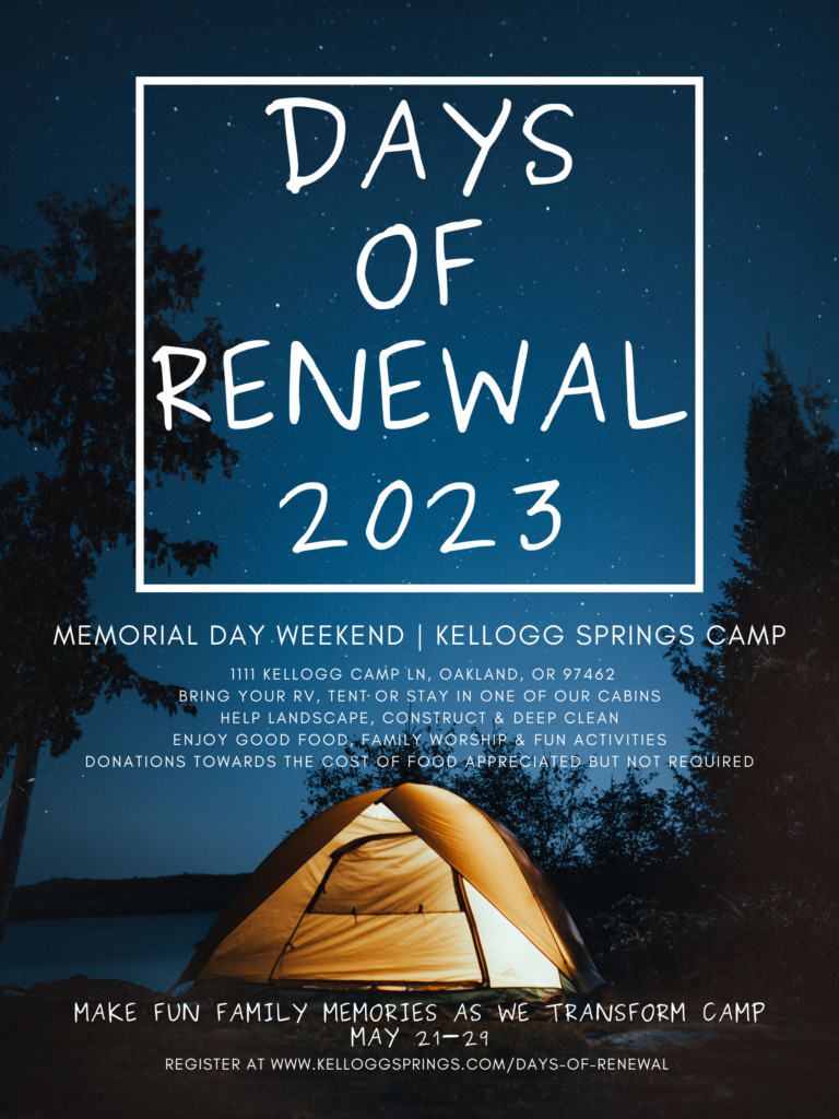 Days of Renewal 2023 Kellogg Springs Camp & Conference Center